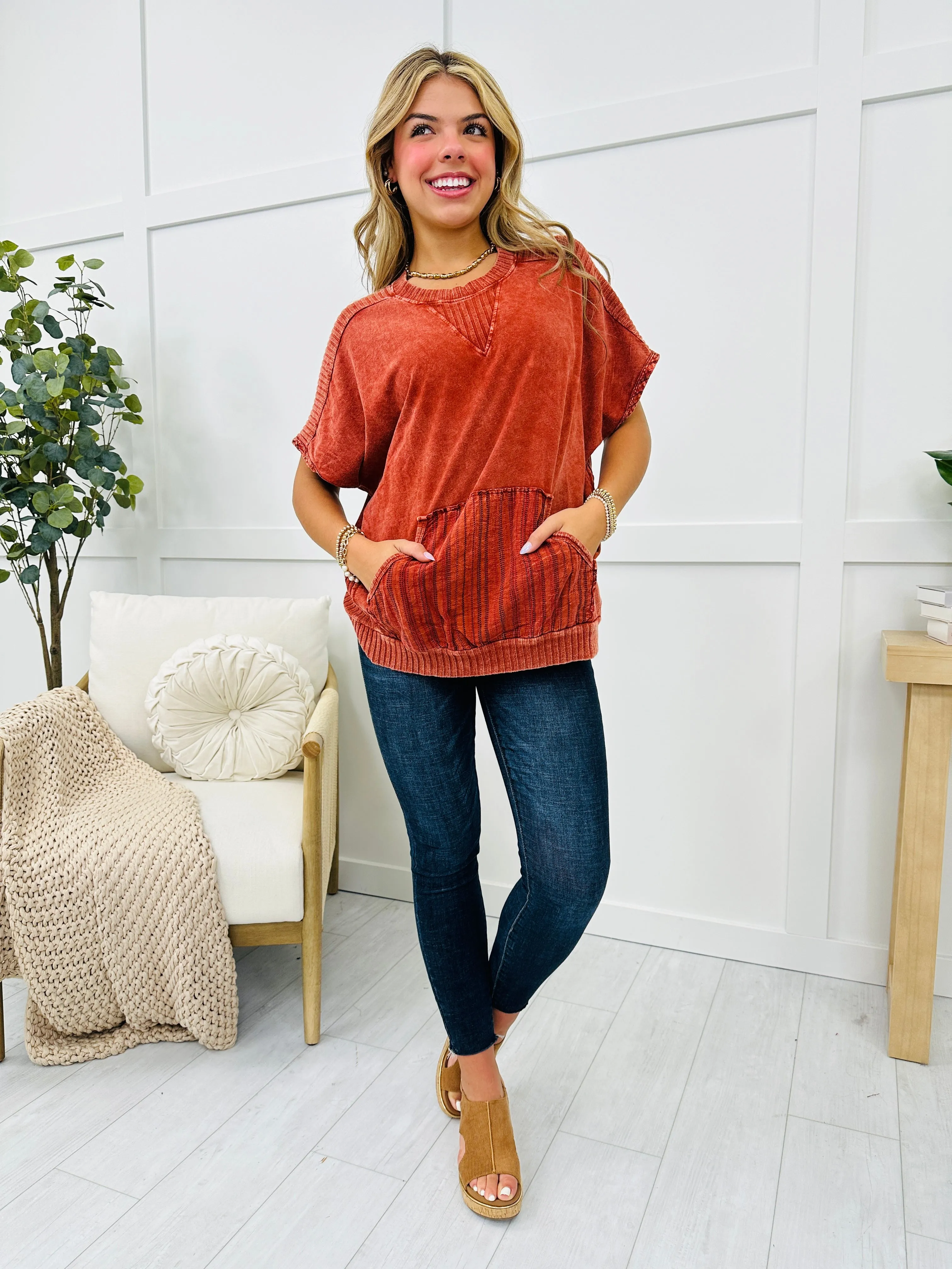 A Night Like This Top In Burnt Orange