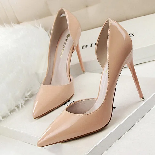 BIGTREE Shoes Patent Leather Heels 2020 Fashion Woman Pumps Stiletto Women Shoes Sexy Party Shoes Women High Heels 12 Colour