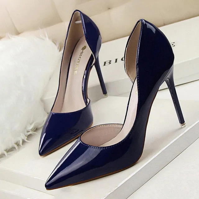 BIGTREE Shoes Patent Leather Heels 2020 Fashion Woman Pumps Stiletto Women Shoes Sexy Party Shoes Women High Heels 12 Colour