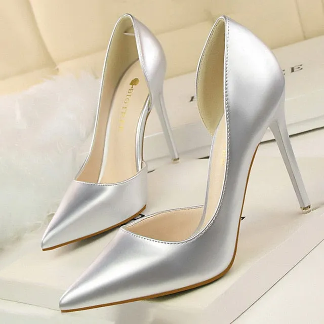BIGTREE Shoes Patent Leather Heels 2020 Fashion Woman Pumps Stiletto Women Shoes Sexy Party Shoes Women High Heels 12 Colour