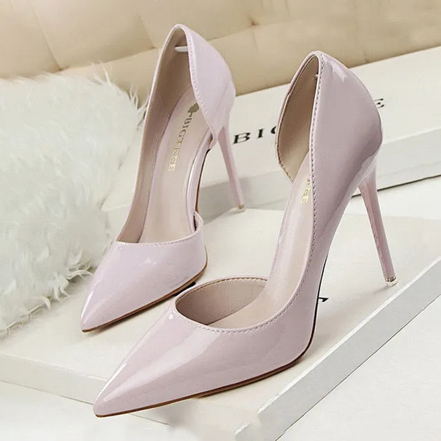 BIGTREE Shoes Patent Leather Heels 2020 Fashion Woman Pumps Stiletto Women Shoes Sexy Party Shoes Women High Heels 12 Colour