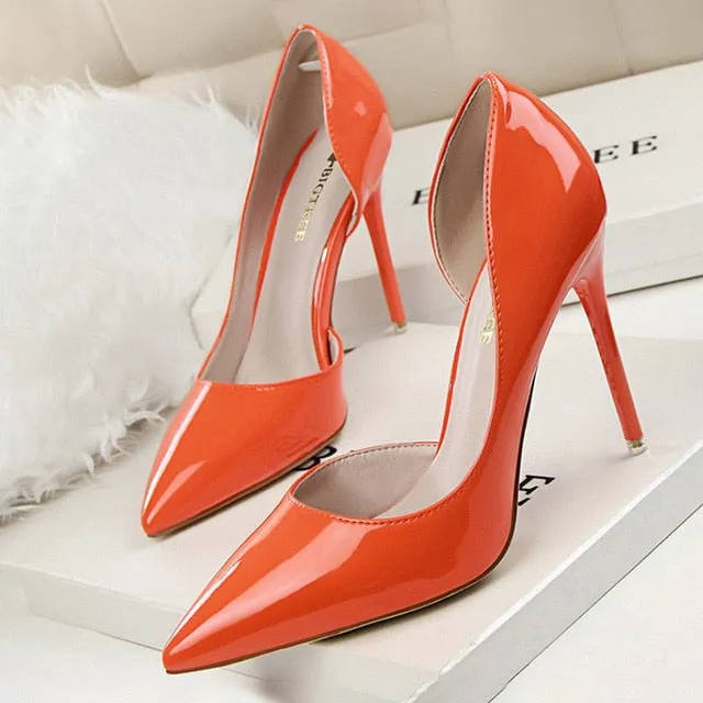 BIGTREE Shoes Patent Leather Heels 2020 Fashion Woman Pumps Stiletto Women Shoes Sexy Party Shoes Women High Heels 12 Colour