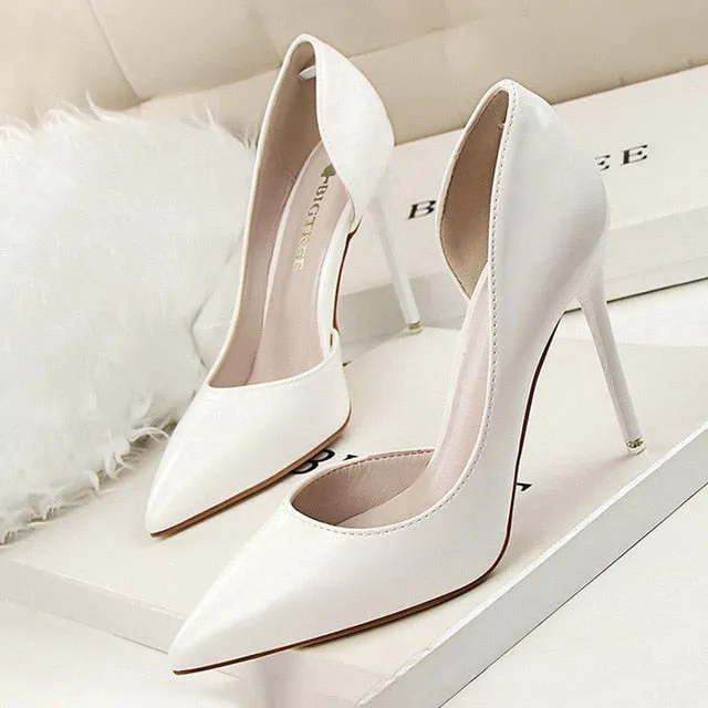 BIGTREE Shoes Patent Leather Heels 2020 Fashion Woman Pumps Stiletto Women Shoes Sexy Party Shoes Women High Heels 12 Colour