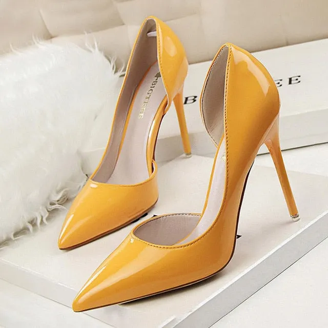 BIGTREE Shoes Patent Leather Heels 2020 Fashion Woman Pumps Stiletto Women Shoes Sexy Party Shoes Women High Heels 12 Colour