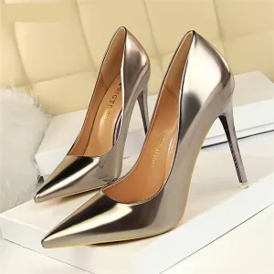 BIGTREE Women Pumps Shoes New Patent Leather Fashion Women Sexy High Heels Shoes Office Shoes Women's Wedding Shoes Party