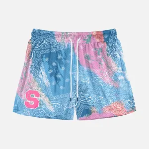 Bleached Pink Classic Bandana Shorts - 5"