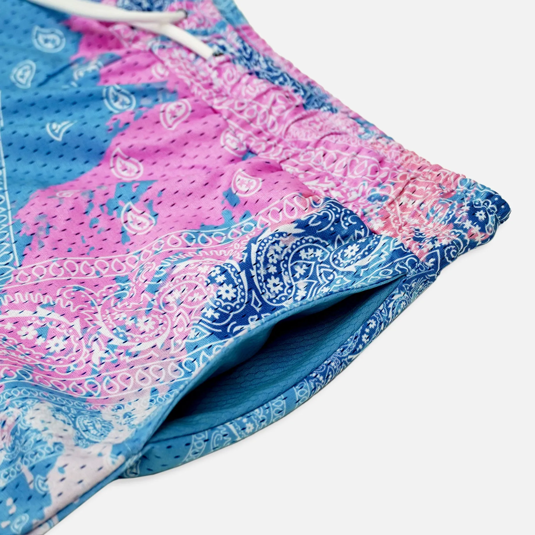 Bleached Pink Classic Bandana Shorts - 5"
