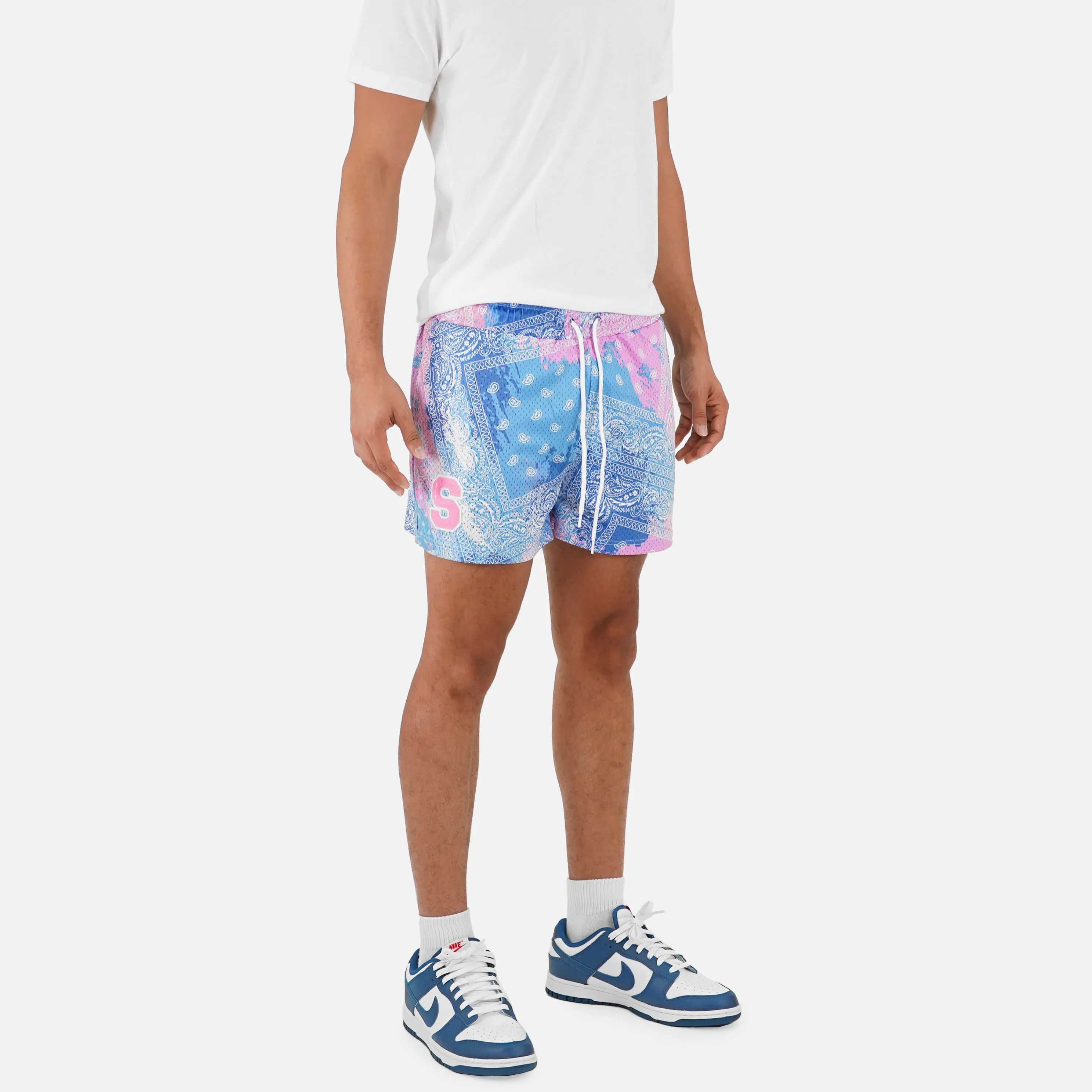 Bleached Pink Classic Bandana Shorts - 5"