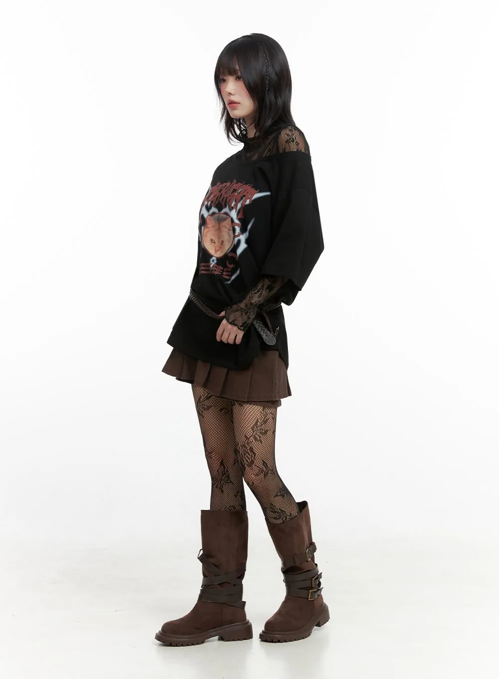 Buckle Chic Faux Leather Long Boots IO430