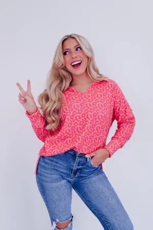 Casual Sophistication Leopard Waffle Knit Top - Leopard