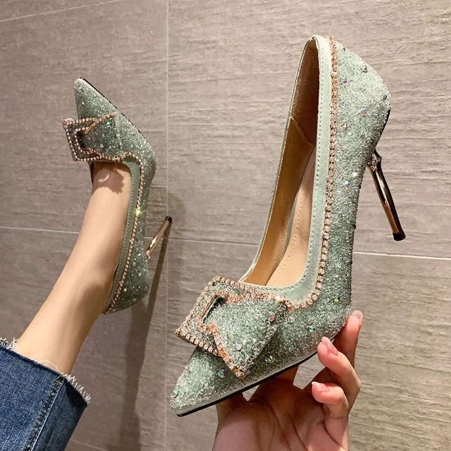 Diamond pointed shallow mouth night club shoes