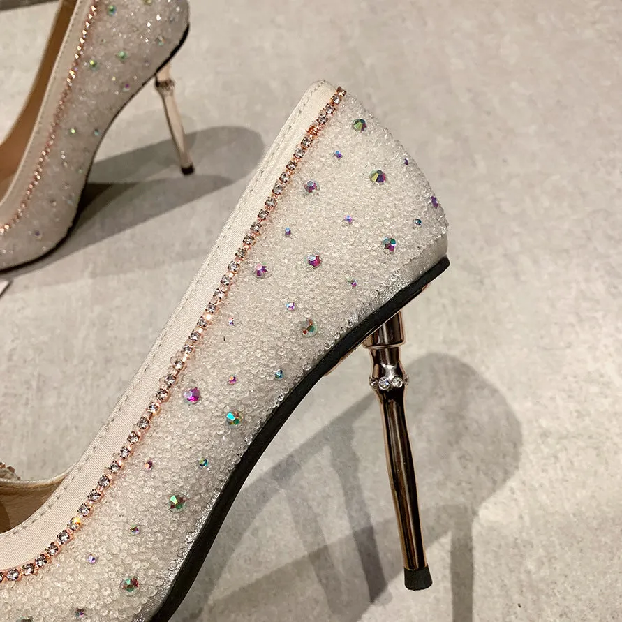 Diamond pointed shallow mouth night club shoes