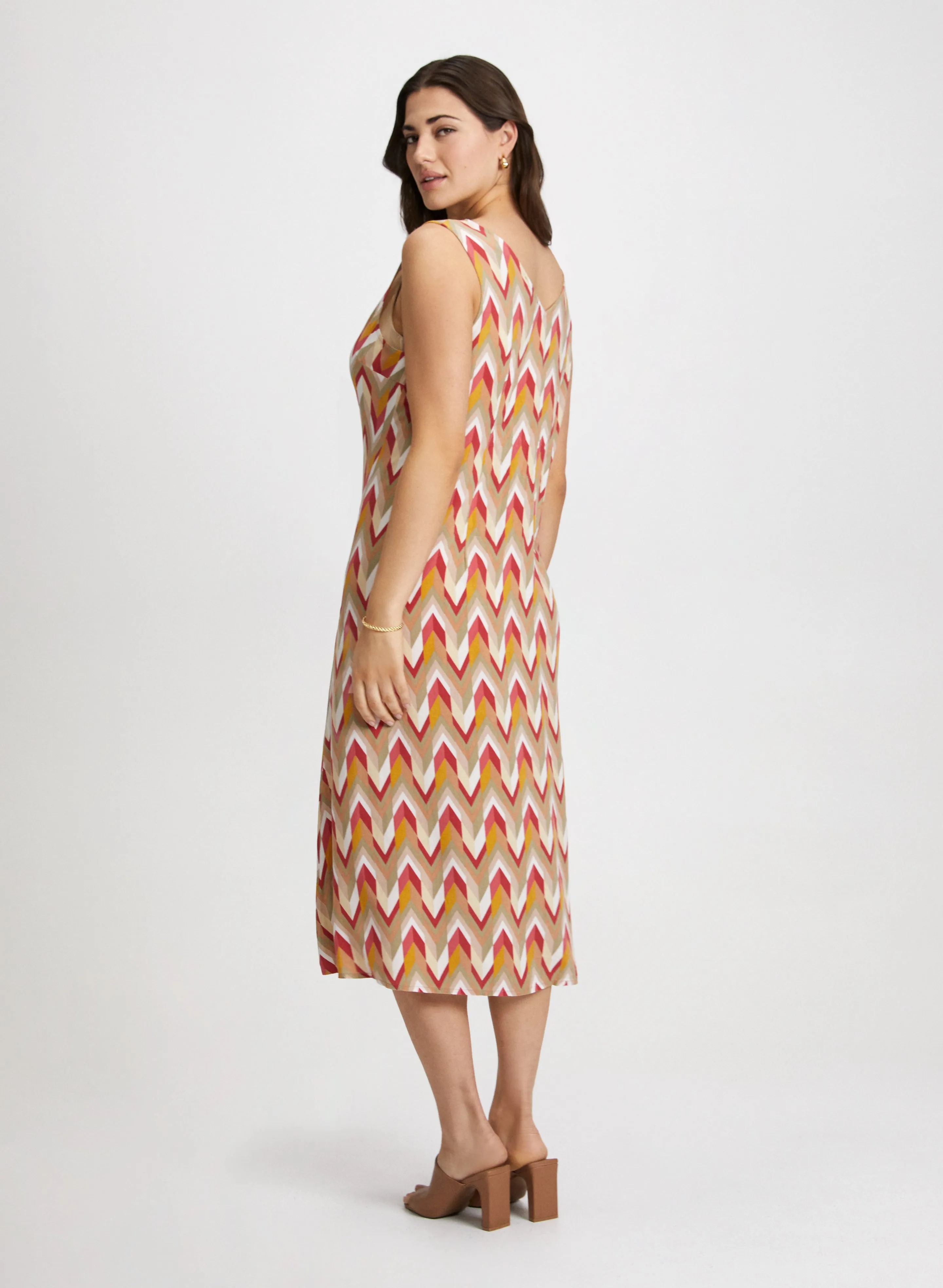 Geometric Print Sleeveless Dress