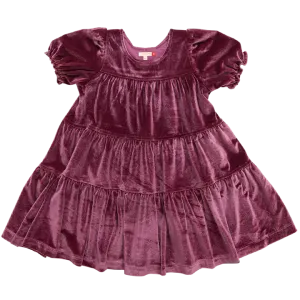 Girls Velour Elizabeth Dress - Sugarplum