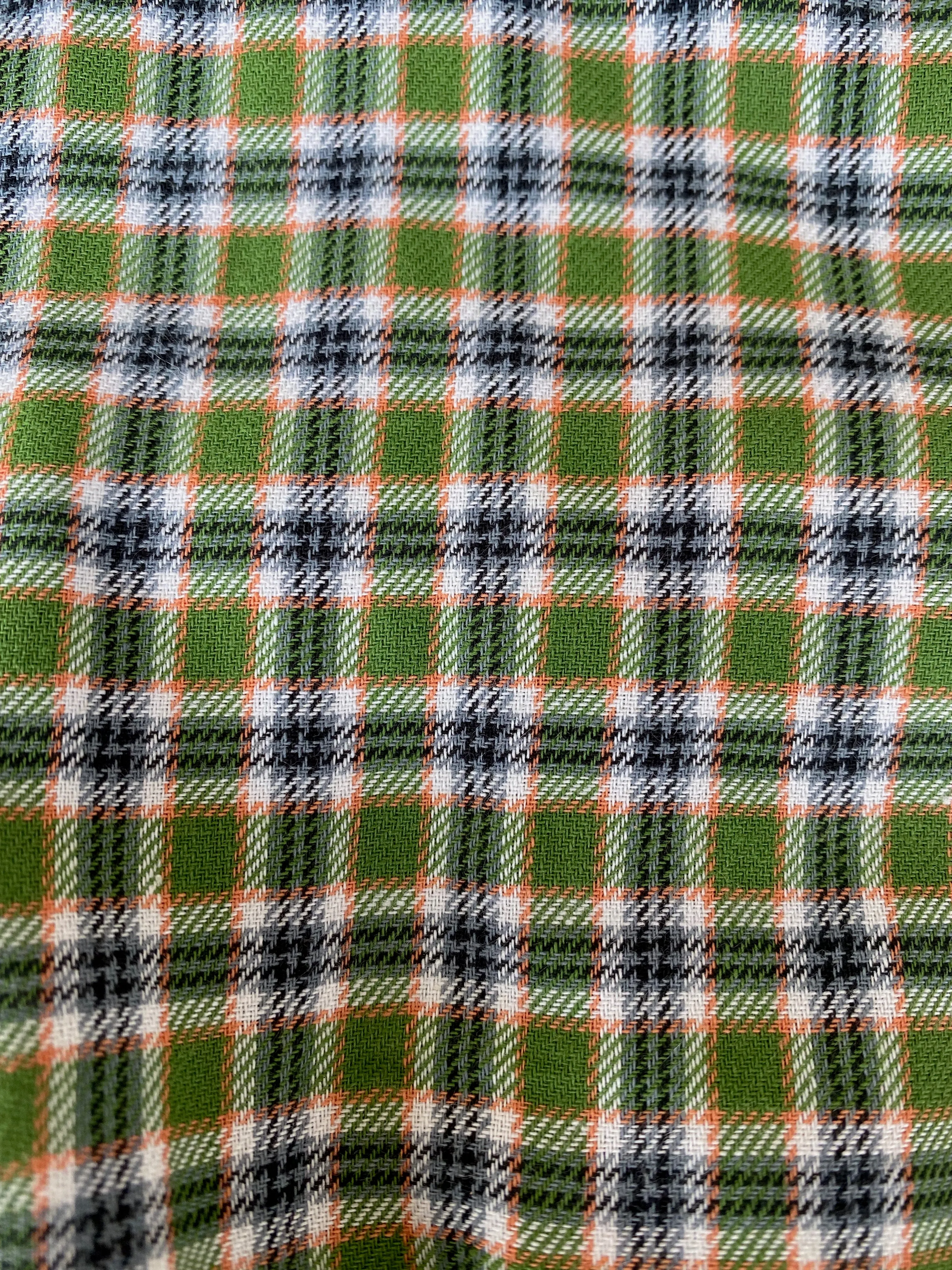 Green Plaid LS Pearl Snap Onesie Baby (0-18M)