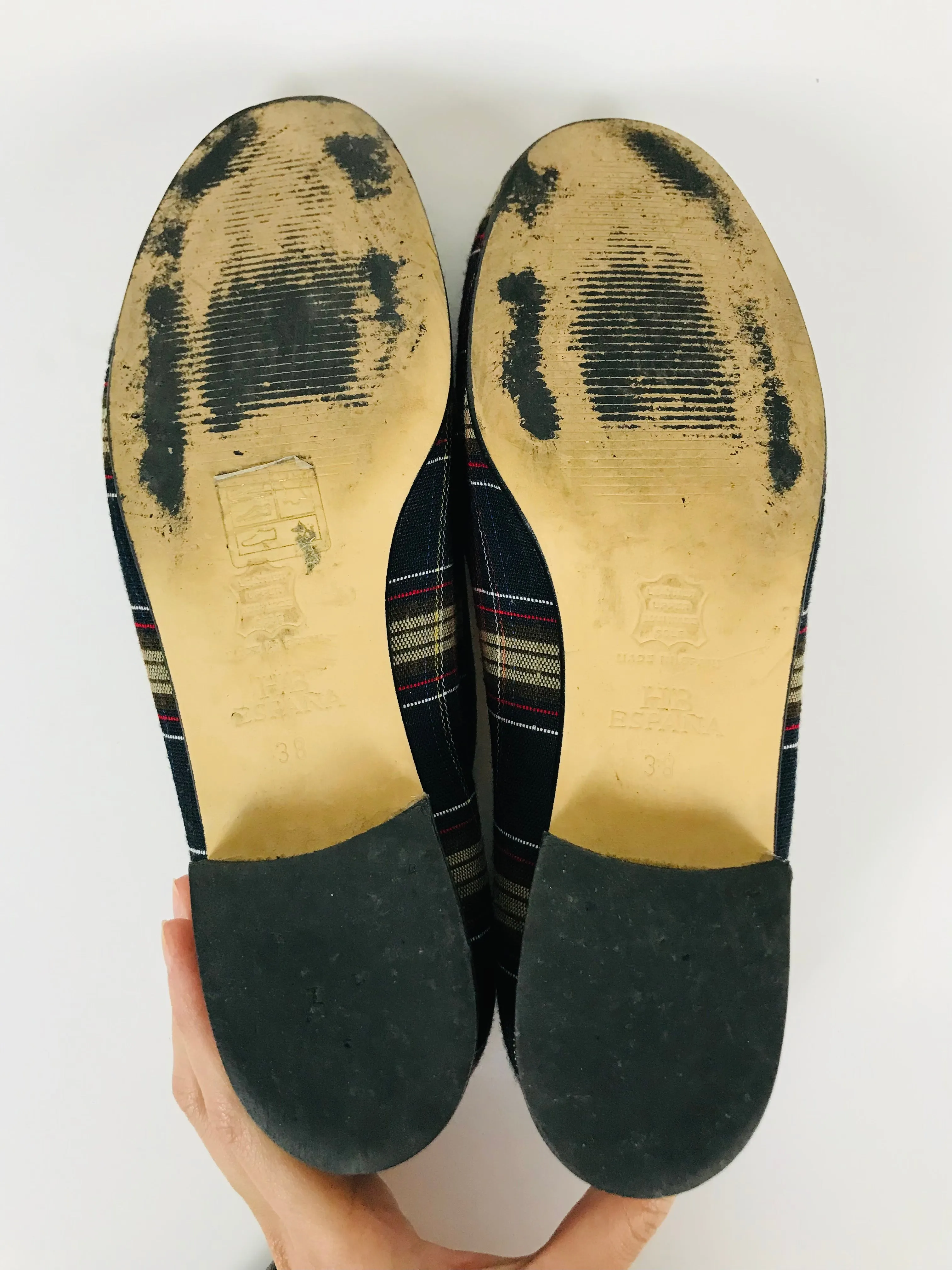 HB Espana Women's Tartan Check Tassel Loafers | 38 UK5 | Multicolour