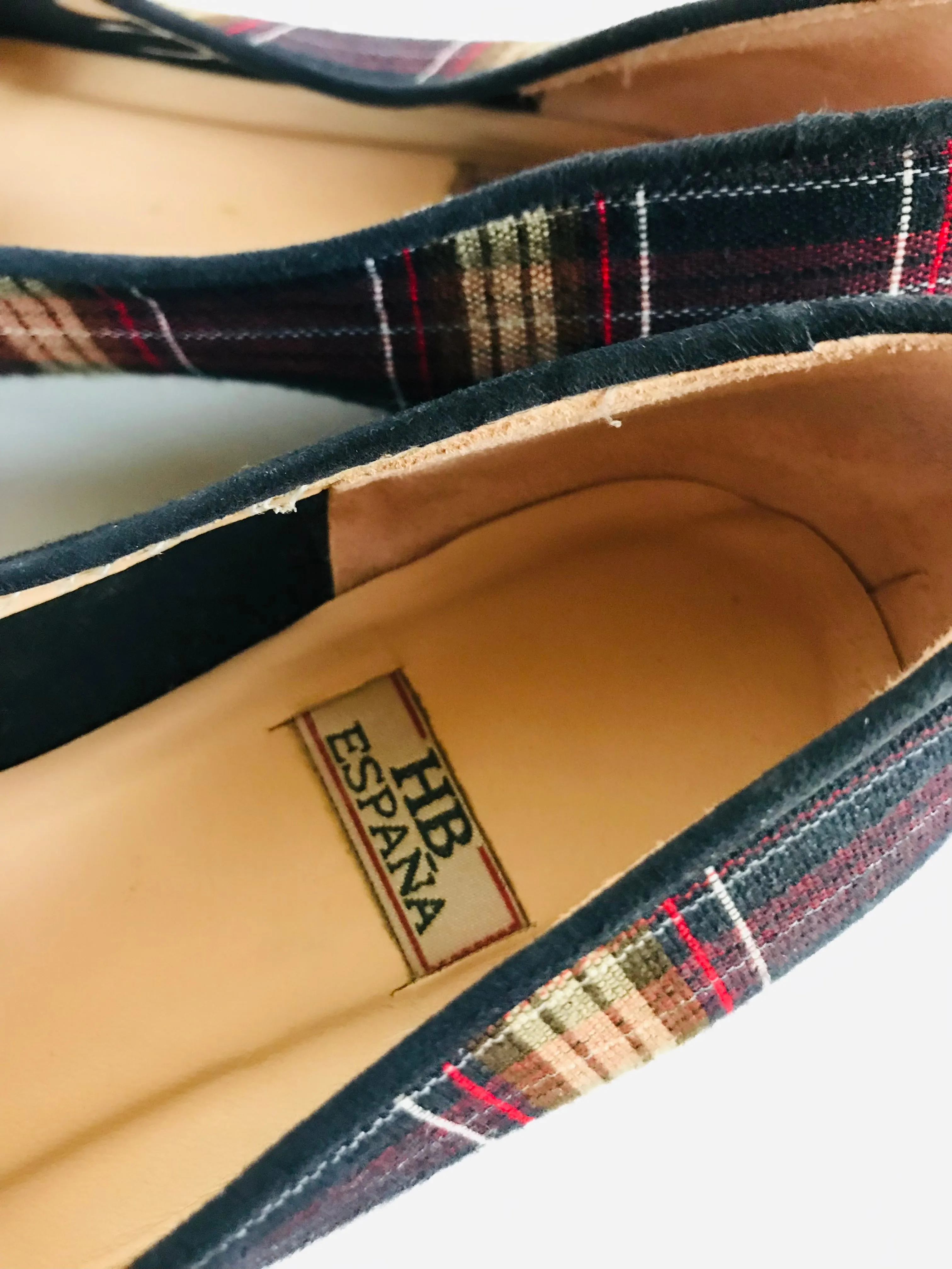 HB Espana Women's Tartan Check Tassel Loafers | 38 UK5 | Multicolour