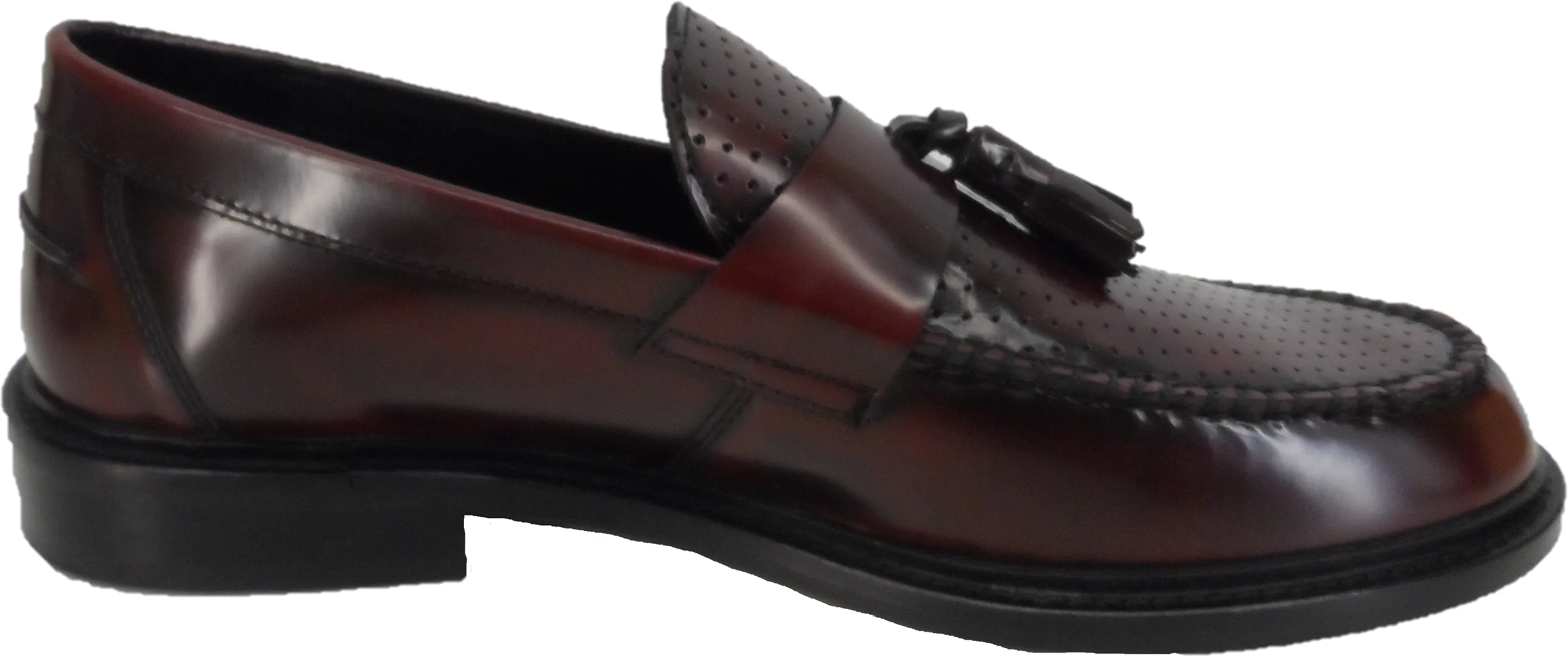 Ikon Original Oxblood Quad Punch Retro,Ska,Northern Soul Tassel Loafers