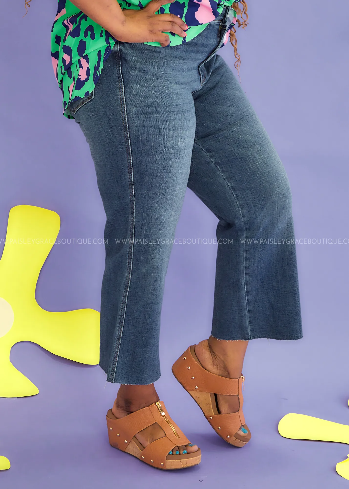 Isabella Hayes Wide Leg Crop Jeans