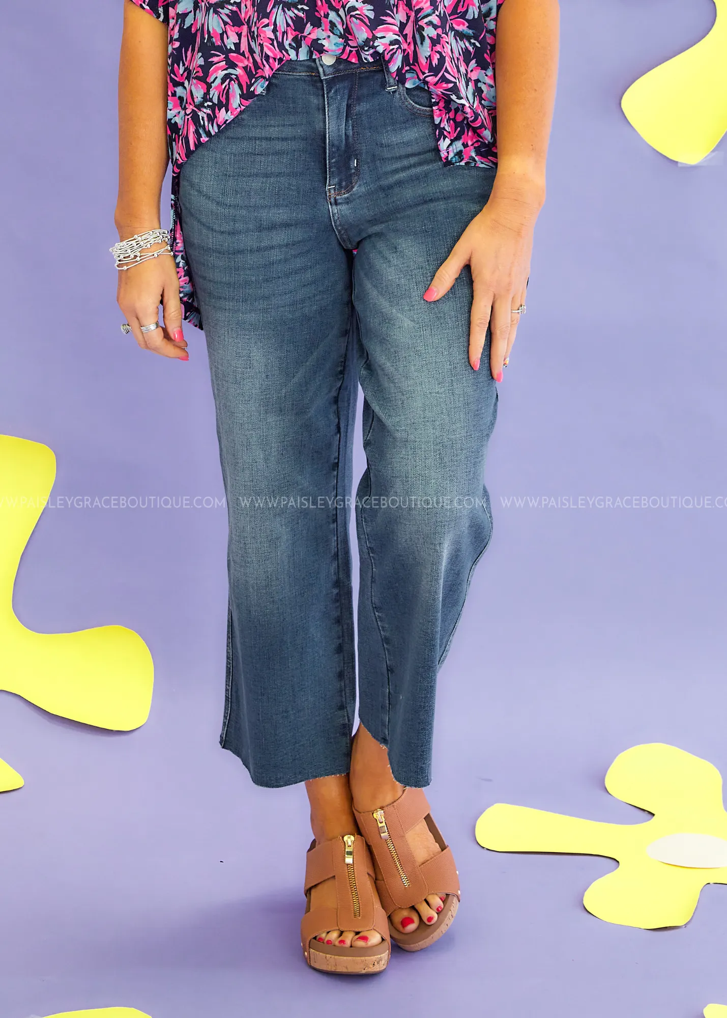 Isabella Hayes Wide Leg Crop Jeans
