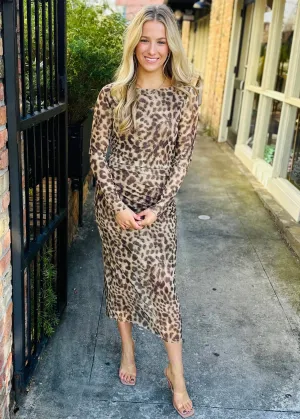 Leopard Mesh Dress