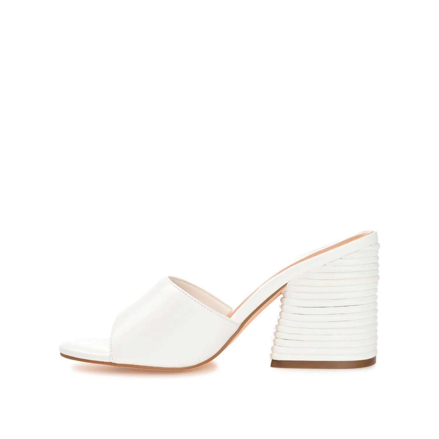 LESLEE MULE HEELS IN FAUX LEATHER