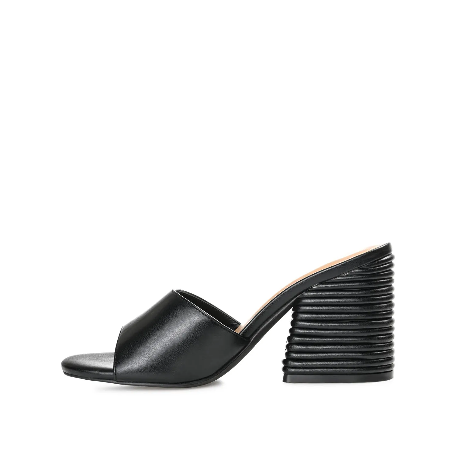 LESLEE MULE HEELS IN FAUX LEATHER