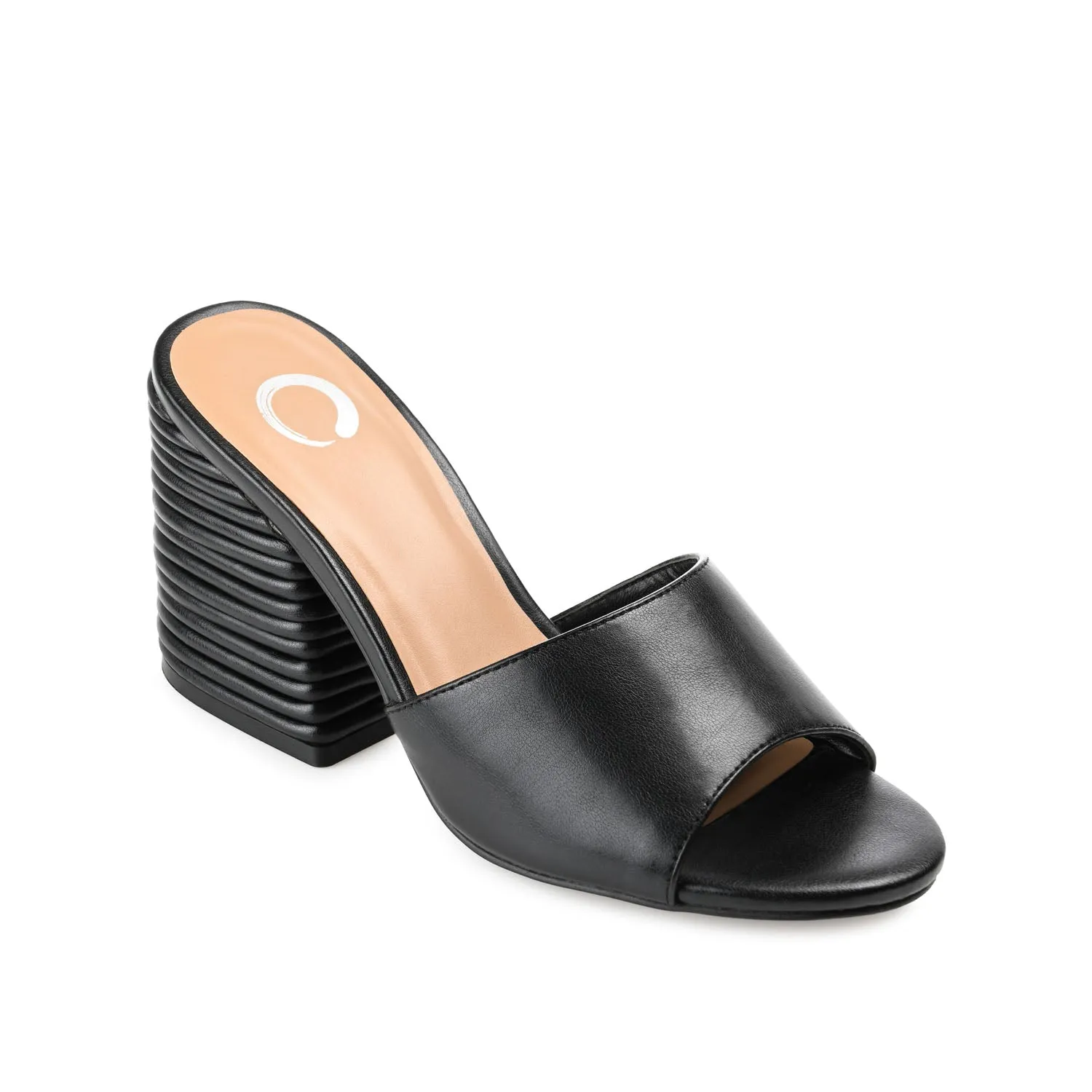 LESLEE MULE HEELS IN FAUX LEATHER