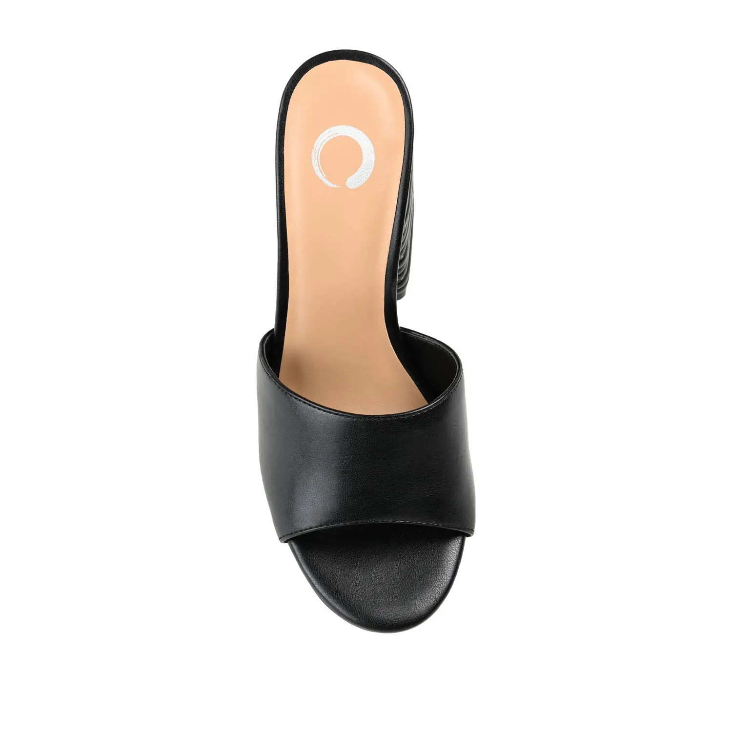 LESLEE MULE HEELS IN FAUX LEATHER