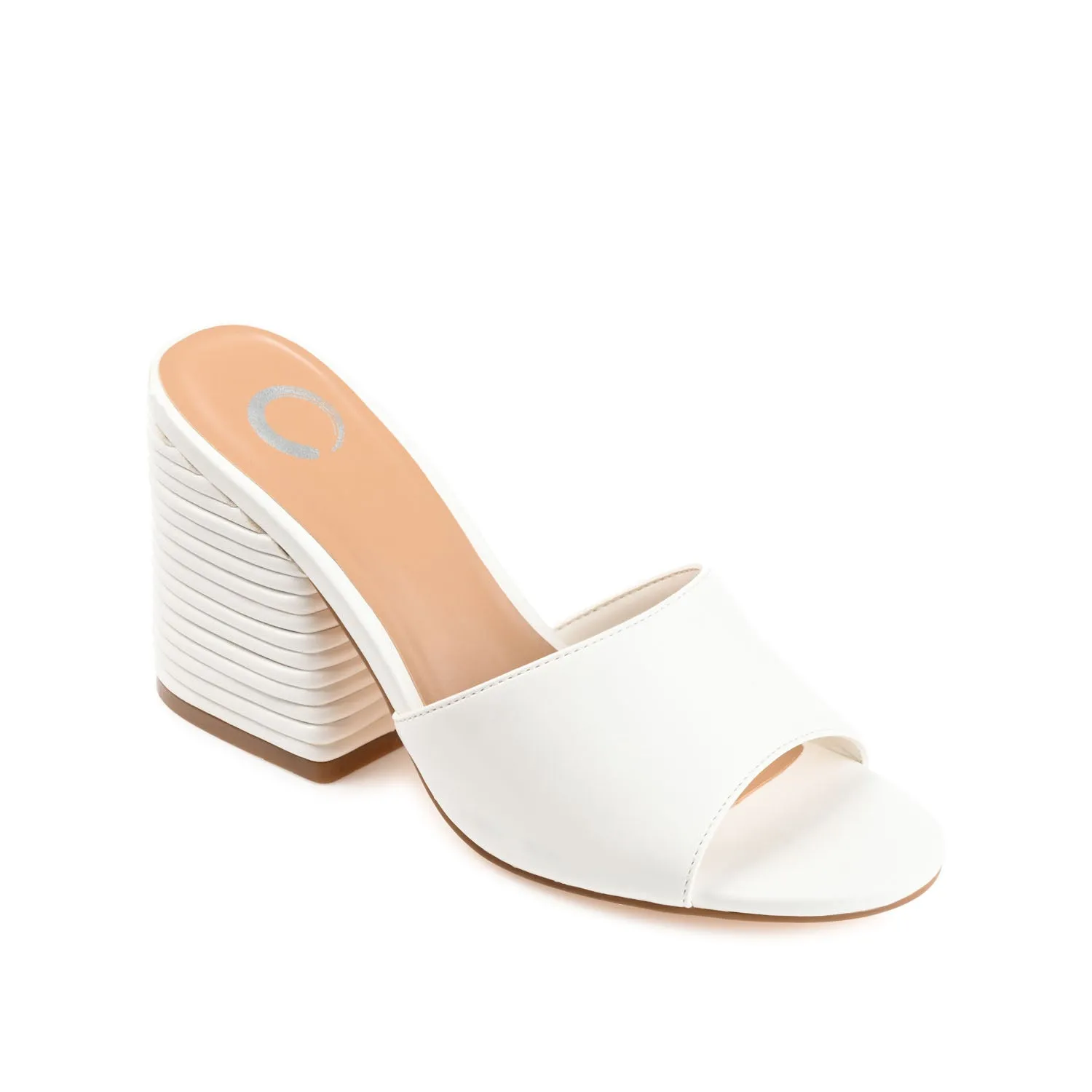 LESLEE MULE HEELS IN FAUX LEATHER