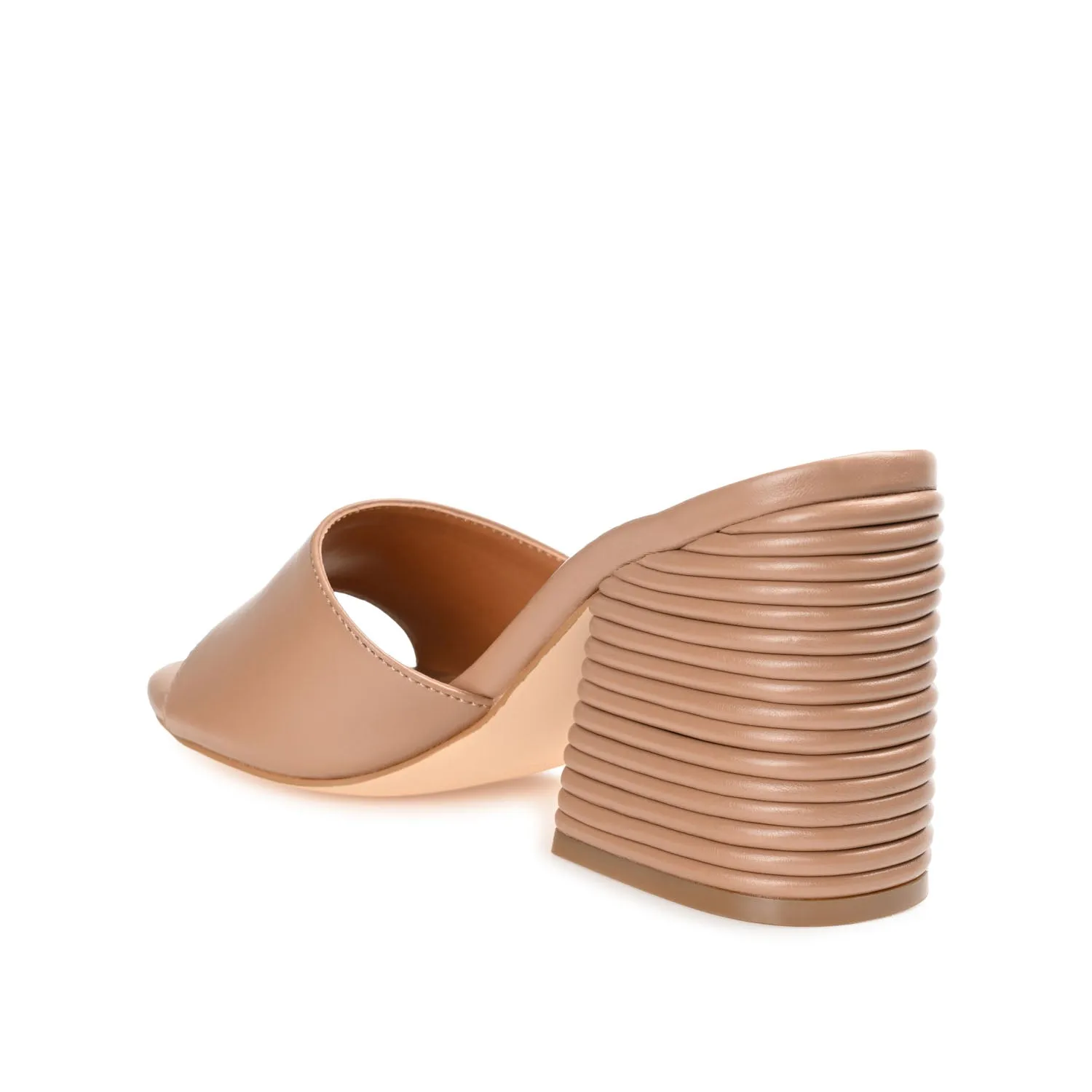 LESLEE MULE HEELS IN FAUX LEATHER