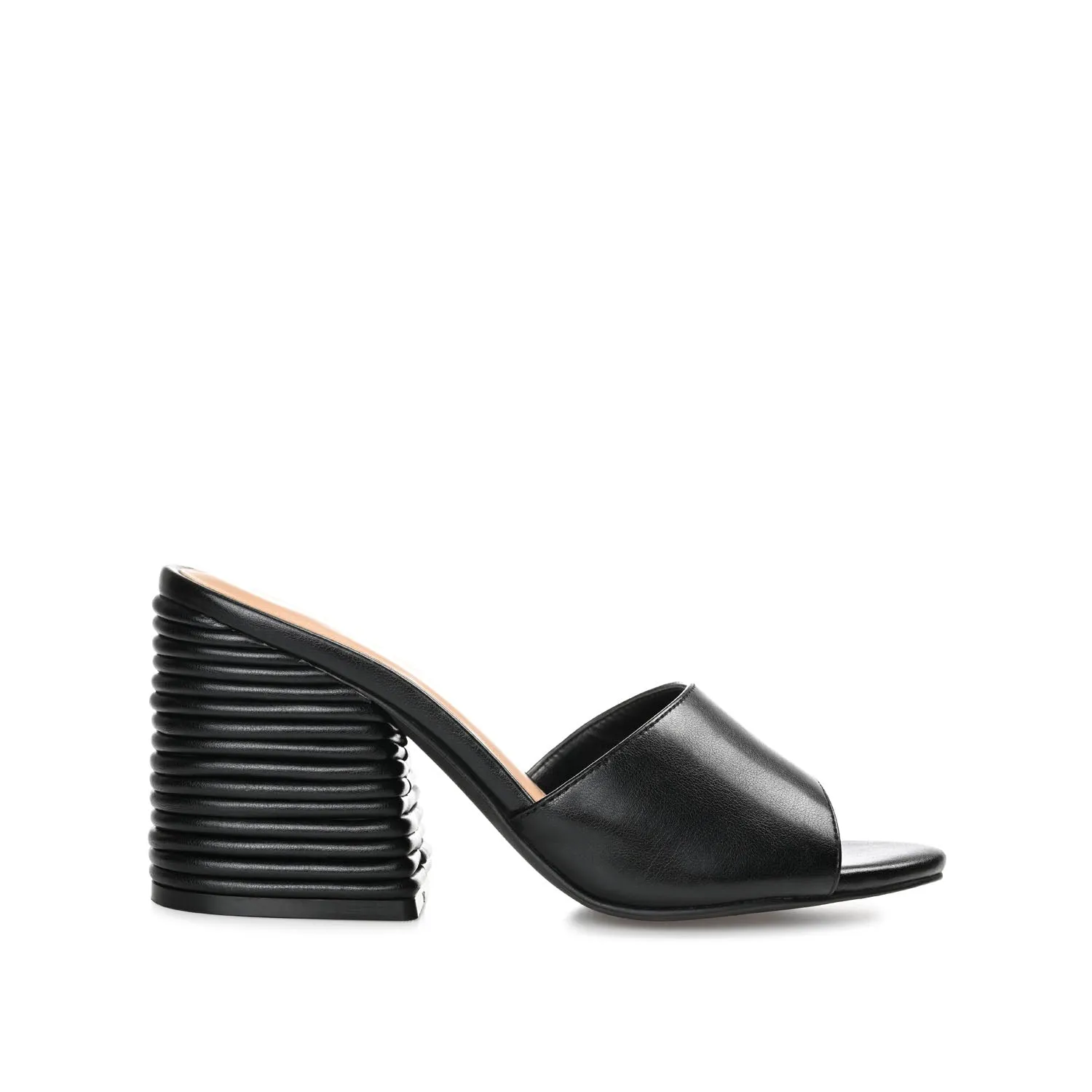 LESLEE MULE HEELS IN FAUX LEATHER
