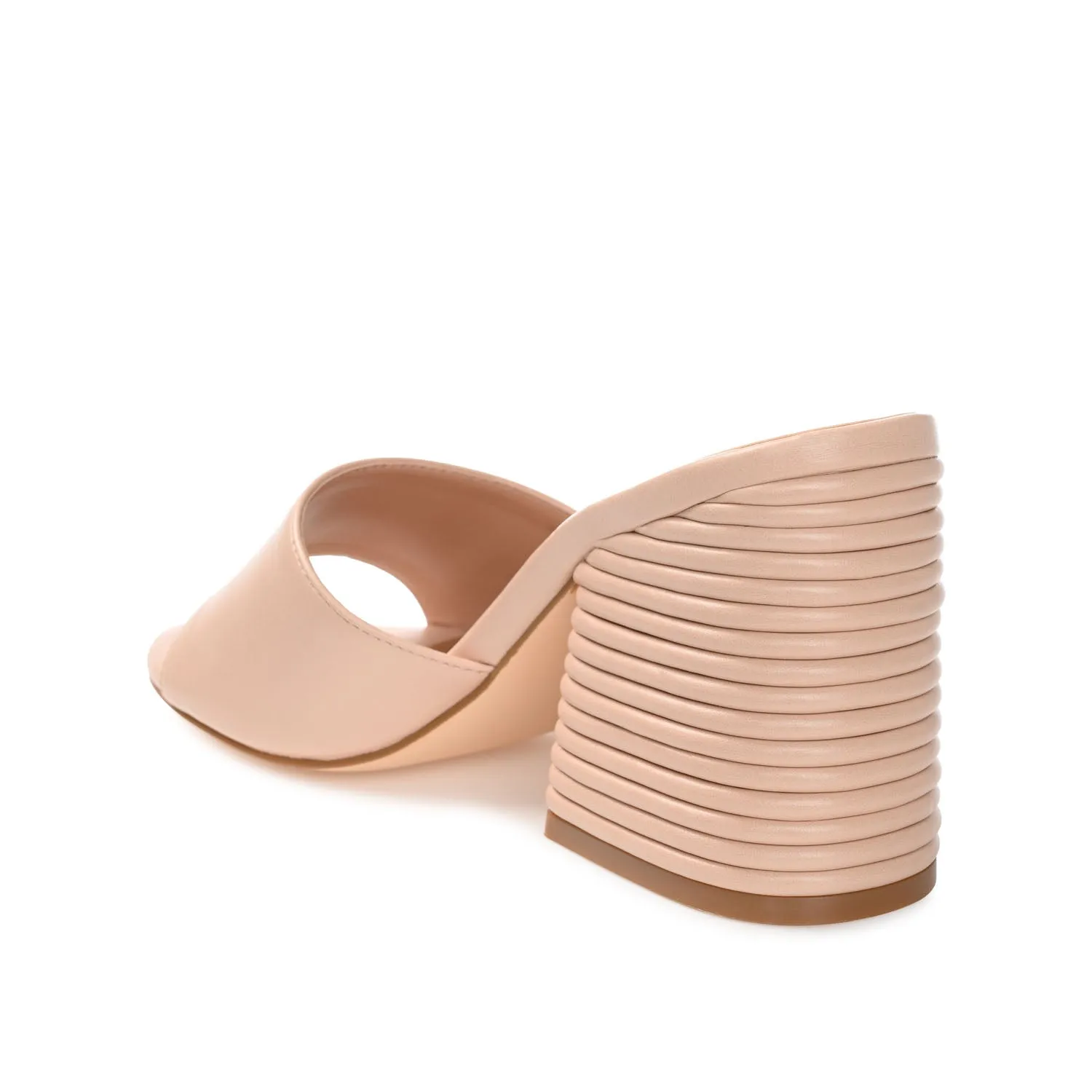 LESLEE MULE HEELS IN FAUX LEATHER