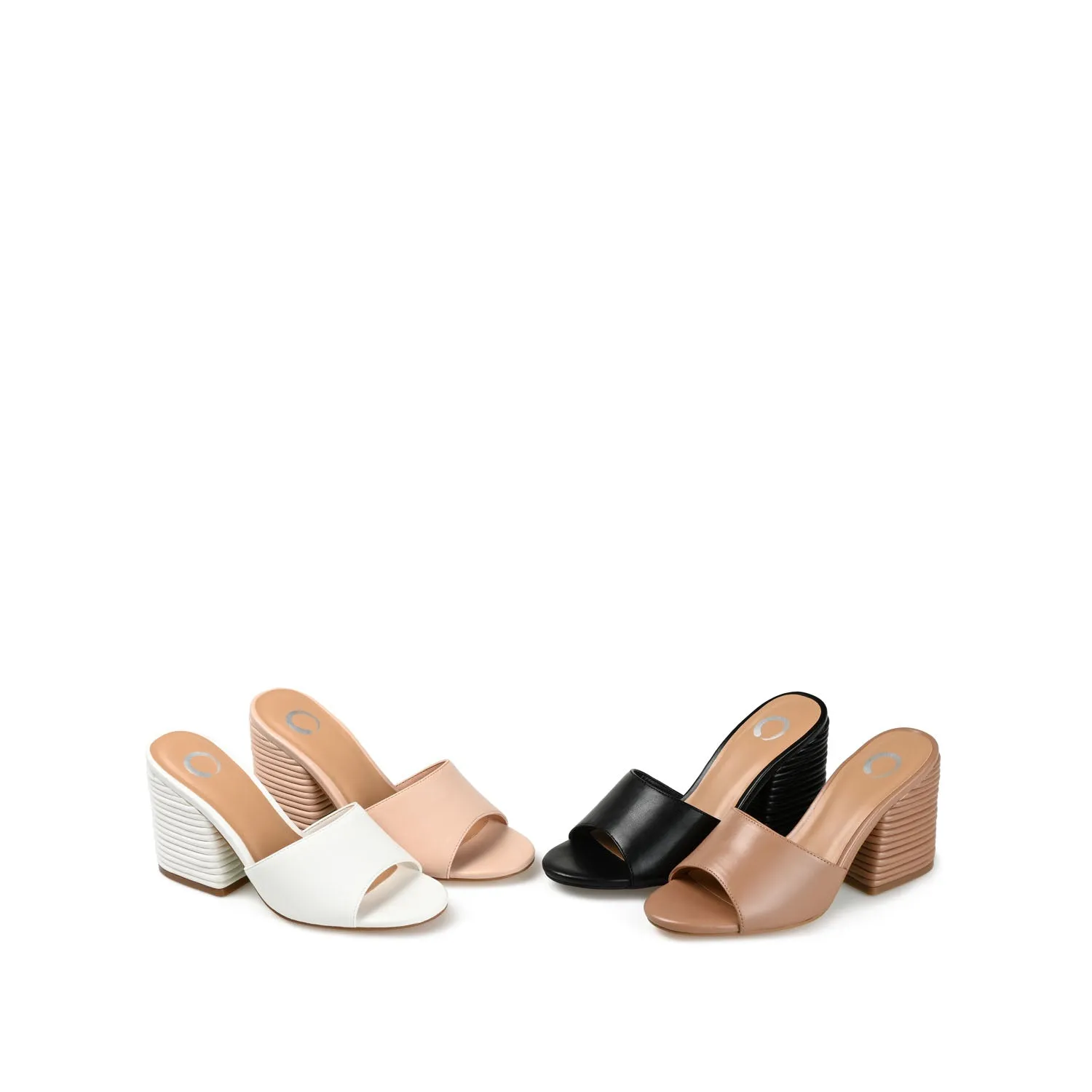 LESLEE MULE HEELS IN FAUX LEATHER