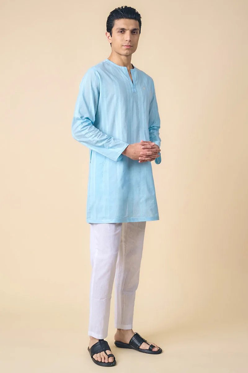 Light Blue Cotton Kurta Set