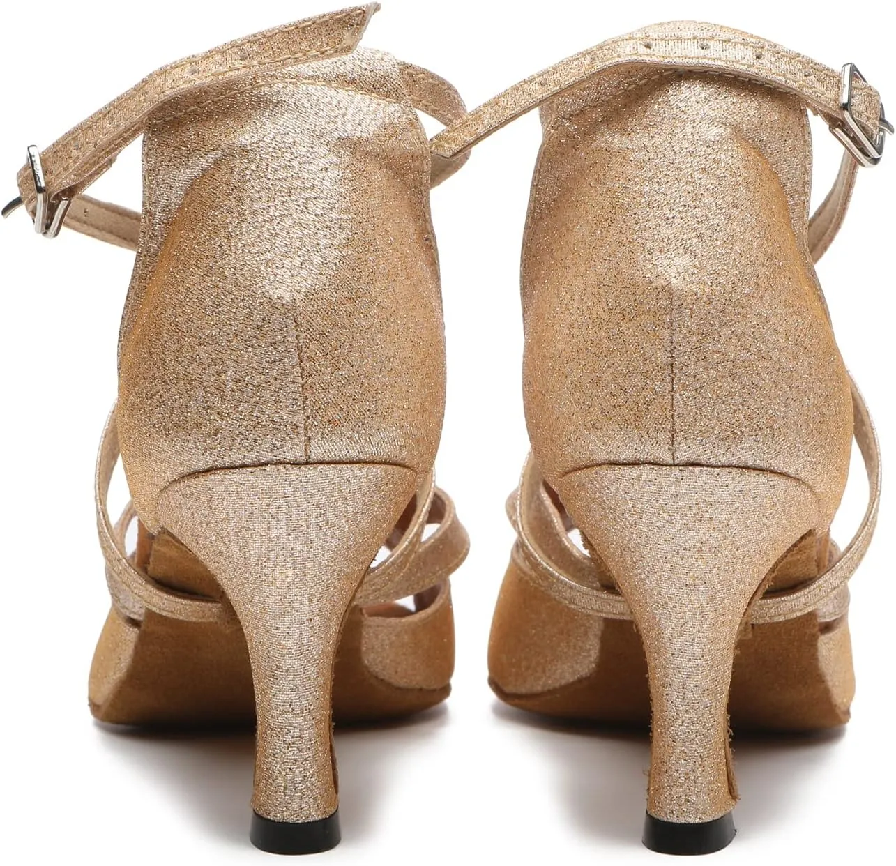 Minishion Womens Latin Ballroom Dance Shoes Cross Strap Formal Party Heels L514