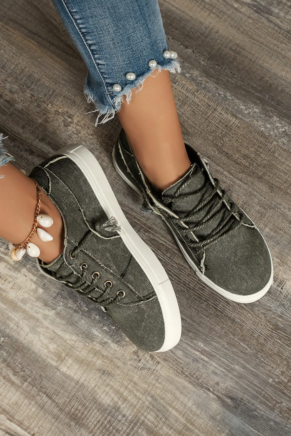 Parchment Criss Cross Slip On Canvas Sneakers