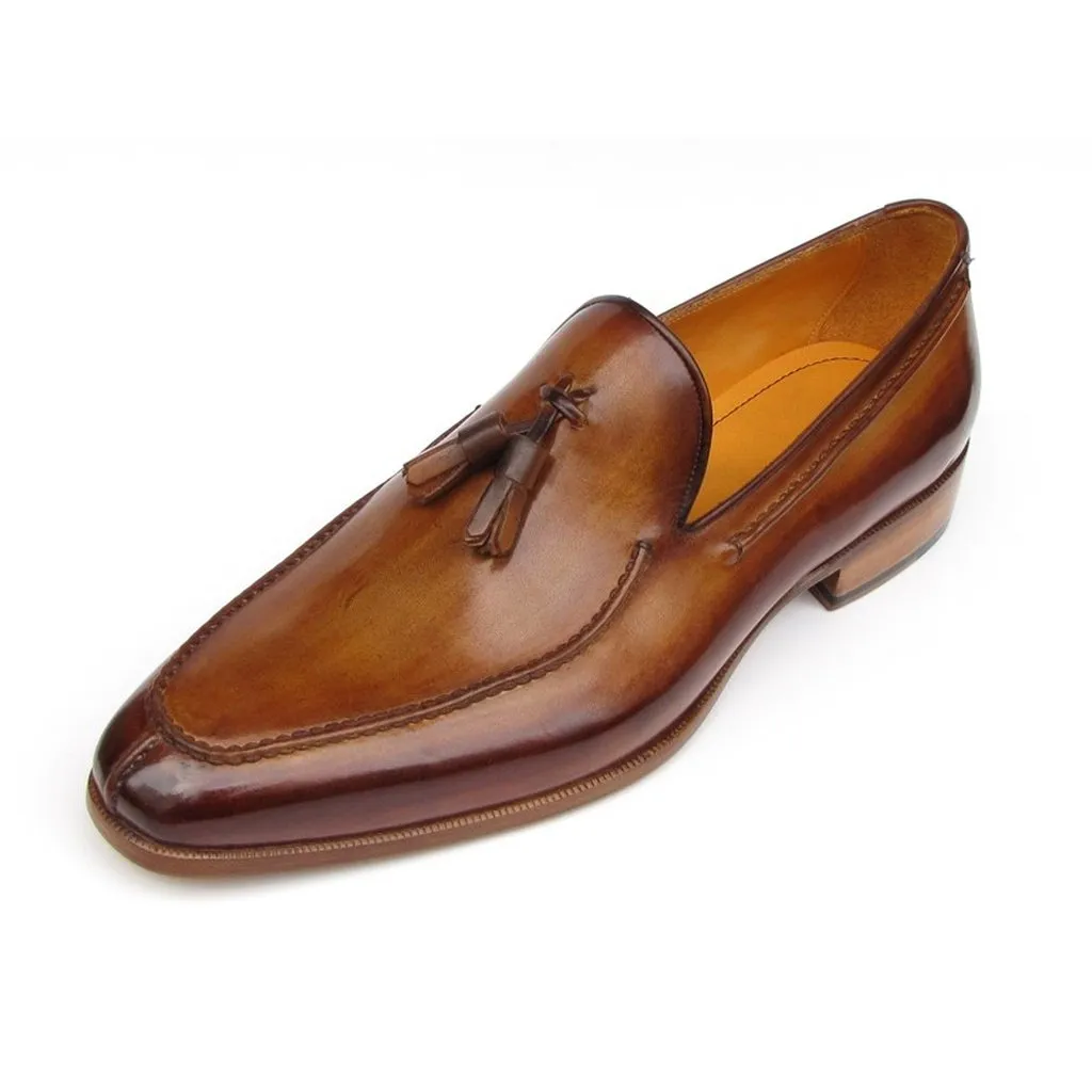 Paul Parkman Men's Tassel Loafer Camel & Brown  (ID#083-CML)