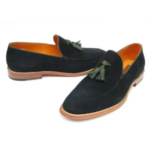 Paul Parkman Men's Tassel Loafer Green Suede Shoes (ID#087-GREEN)
