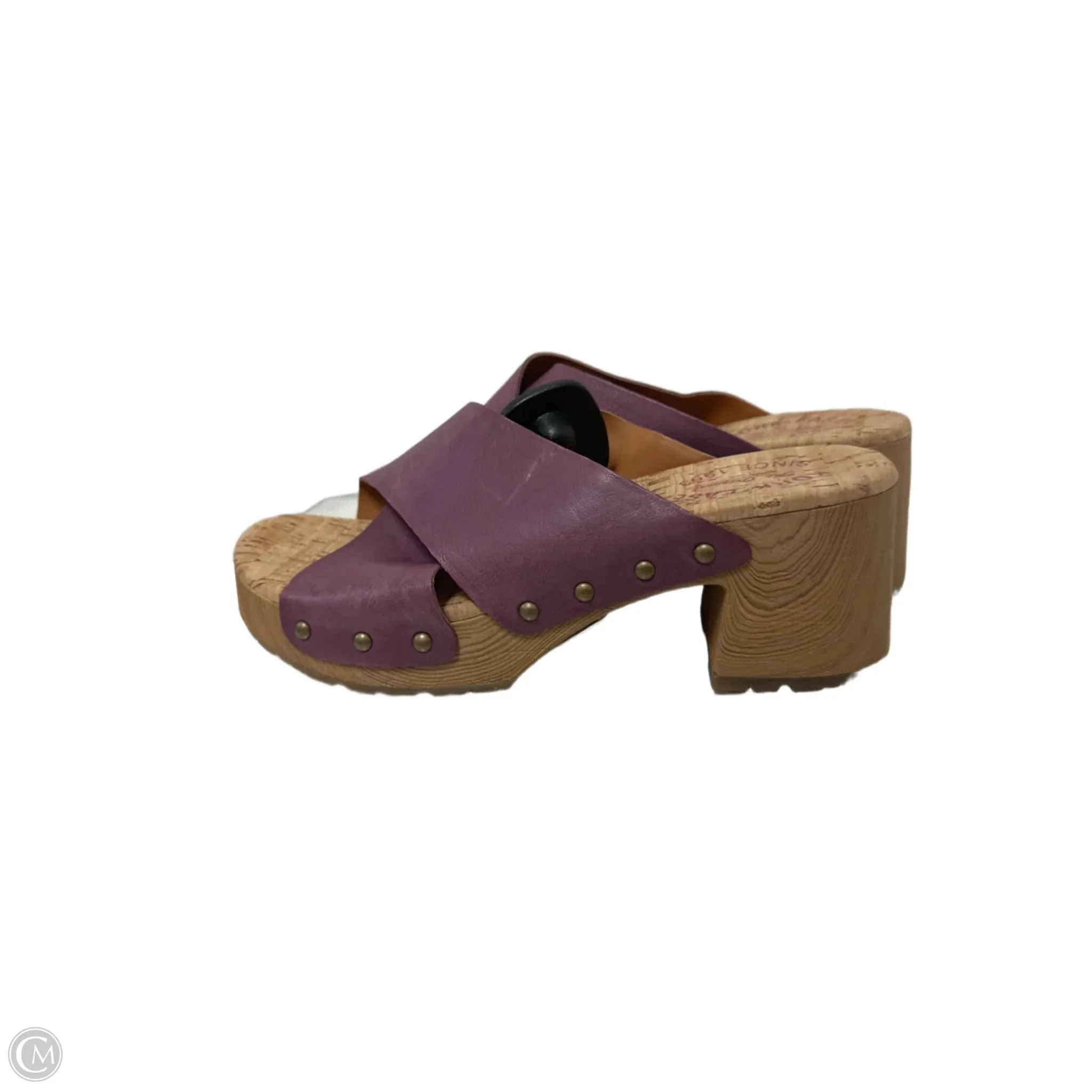 Sandals Heels Block By Kork Ease In Purple, Size: 8