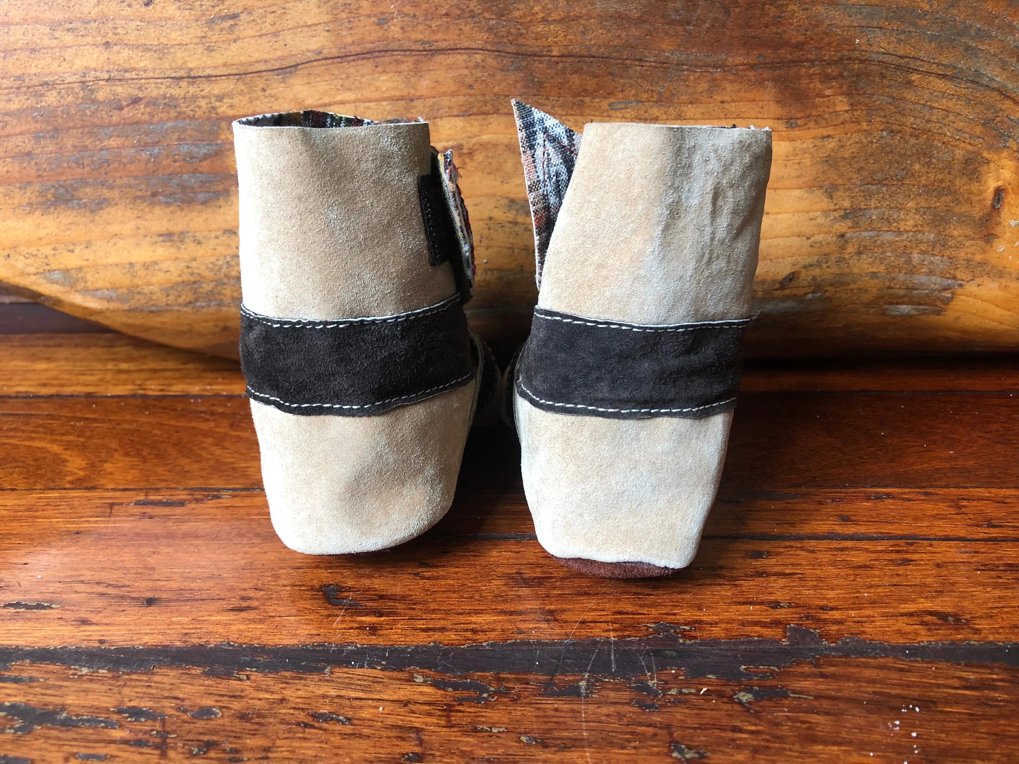 Size 23 Baby Ninja Boots - Tan, Black Rainbow Aztec