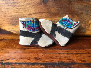 Size 23 Baby Ninja Boots - Tan, Black Rainbow Aztec