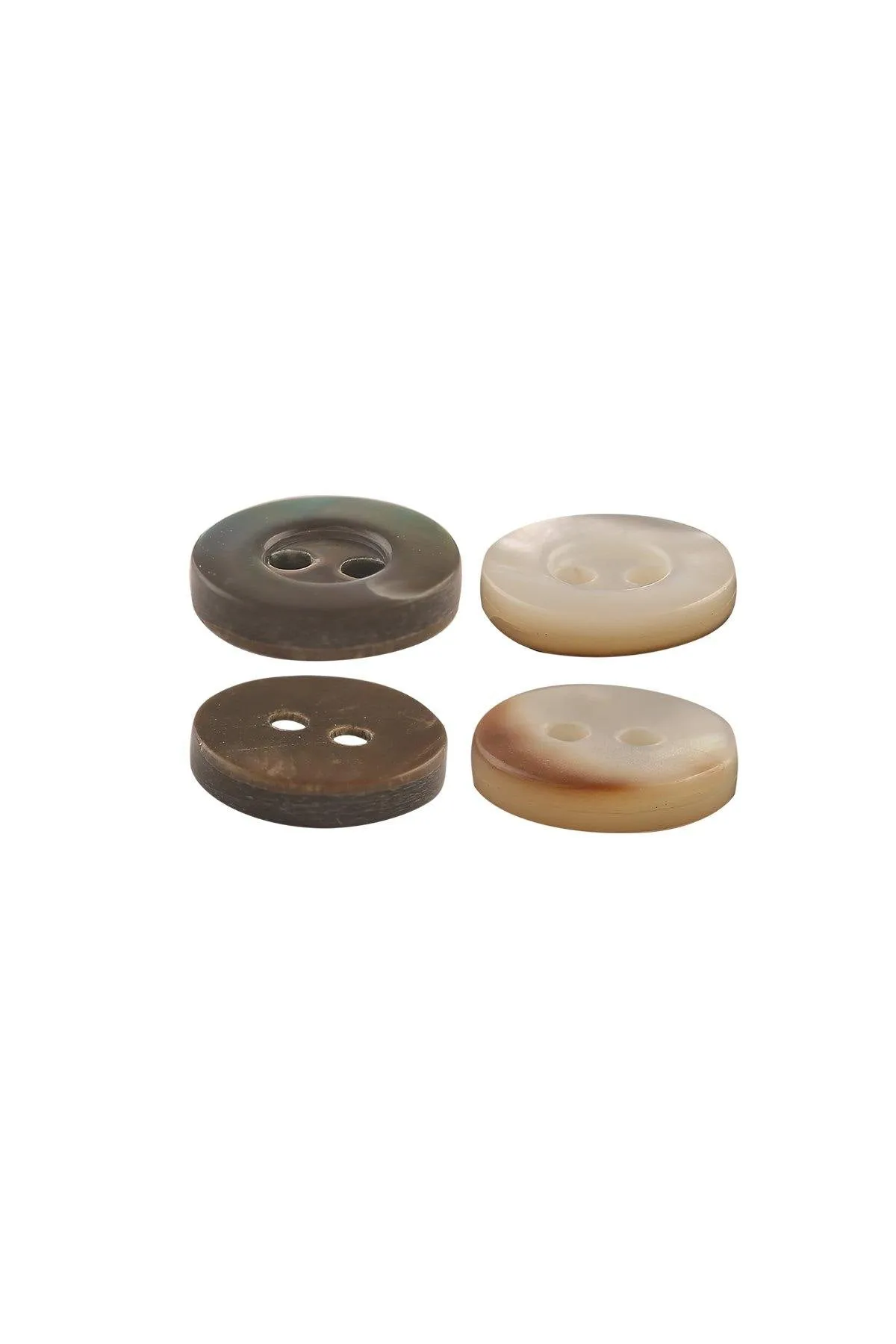 Small Round Shape 2-Hole Rounded Rim Shirt Button