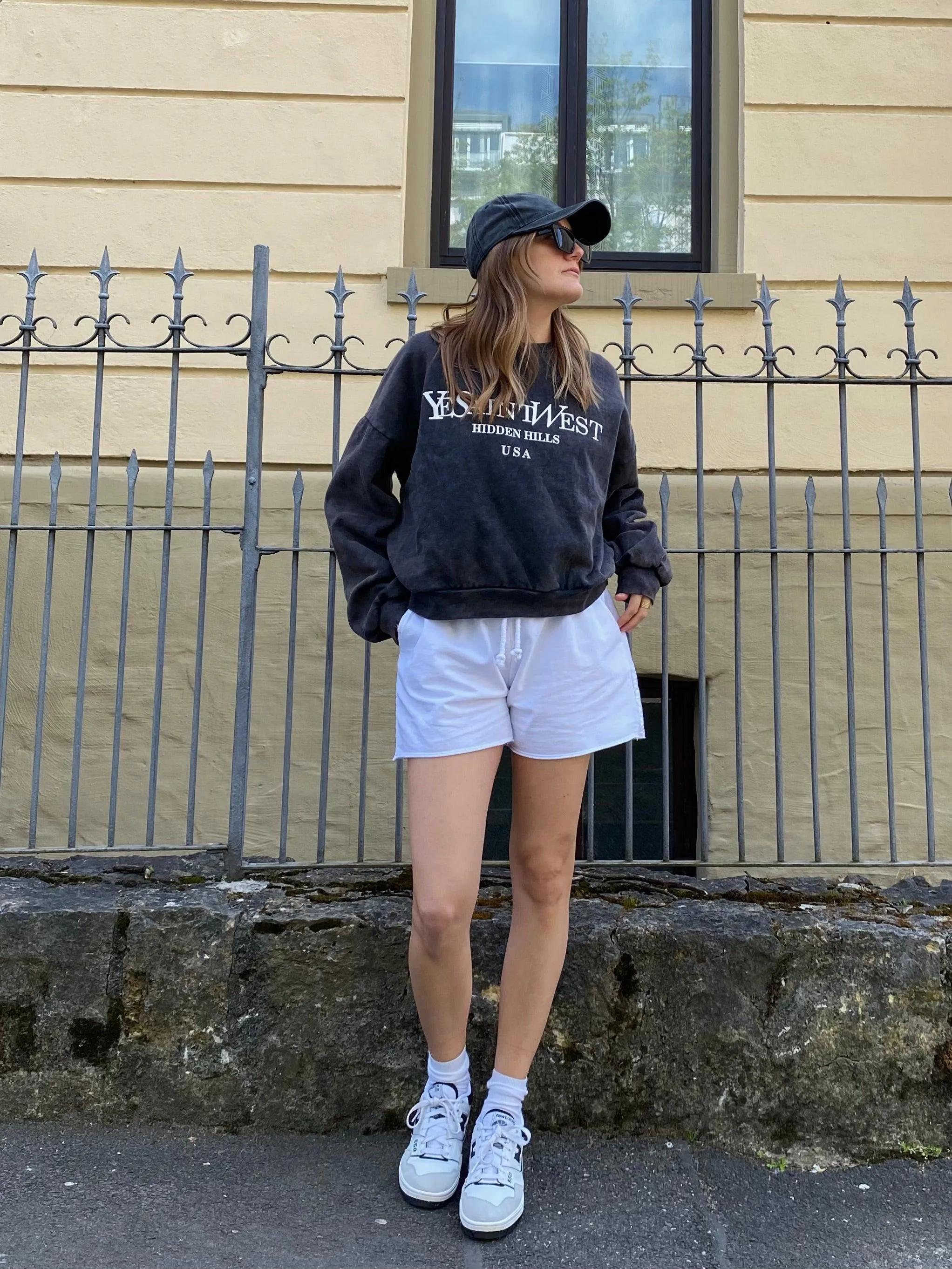 Sporty Sweat Shorts - White