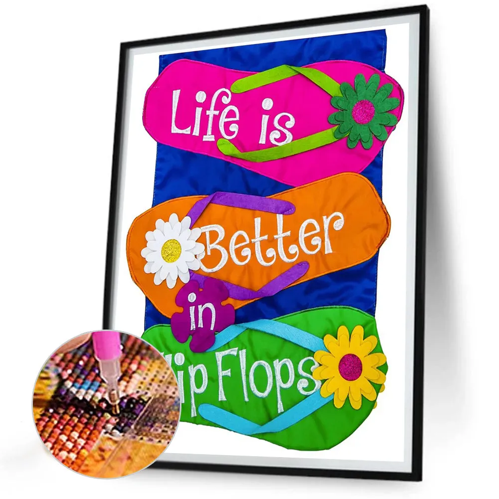 Summer Flip Flops - Full Round Drill Diamond Painting 30*40CM