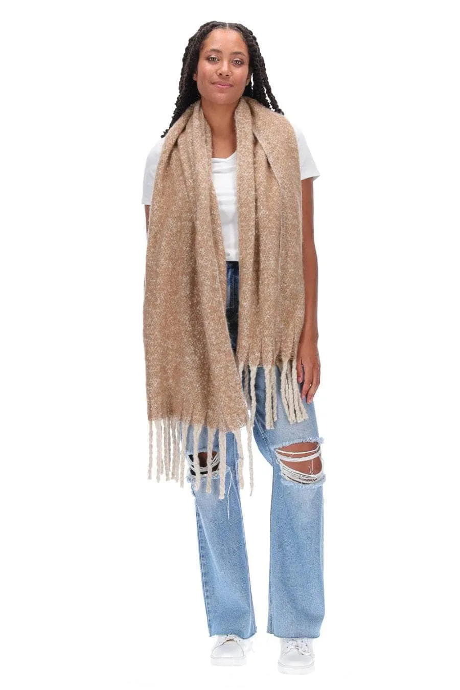 Tassel Scarf Beige Marle