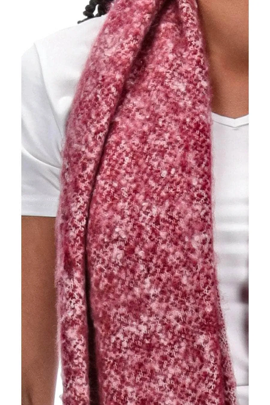 Tassel Scarf Berry Marle