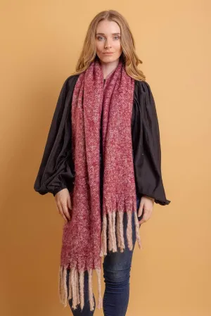 Tassel Scarf Berry Marle