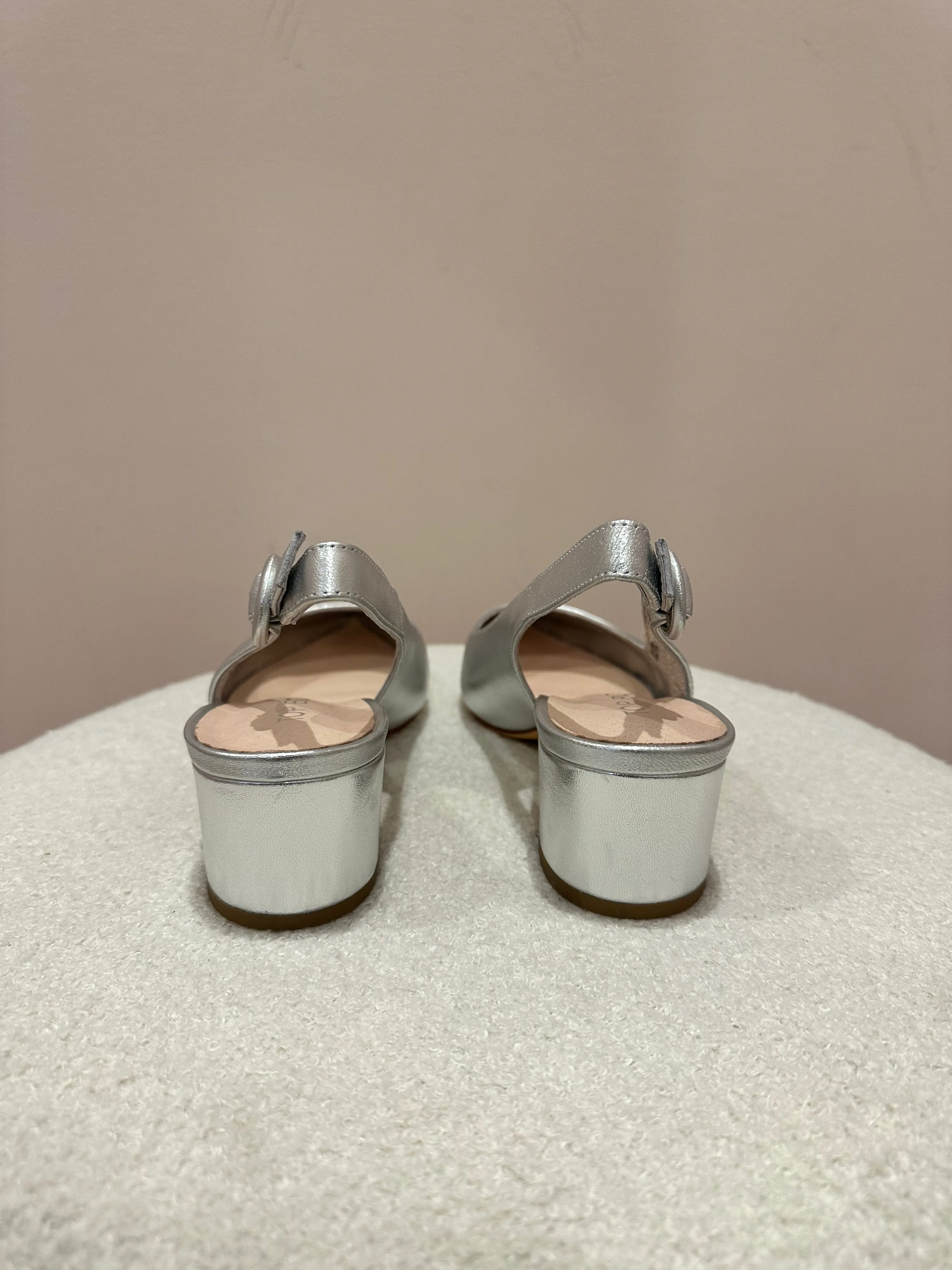 TOP END - Abigale Leather Heel SILVER