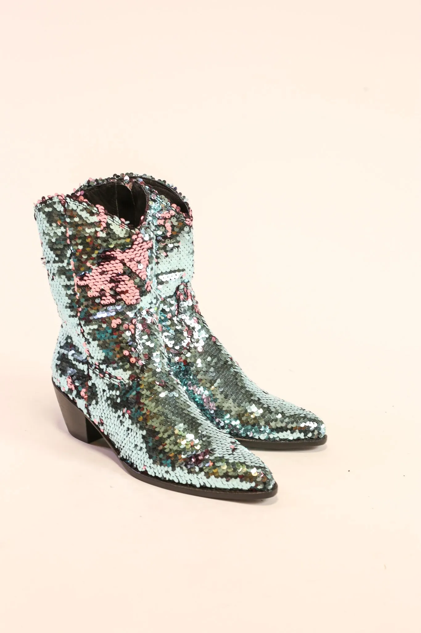 TWO TONE SEQUIN BOOTS TAHSI